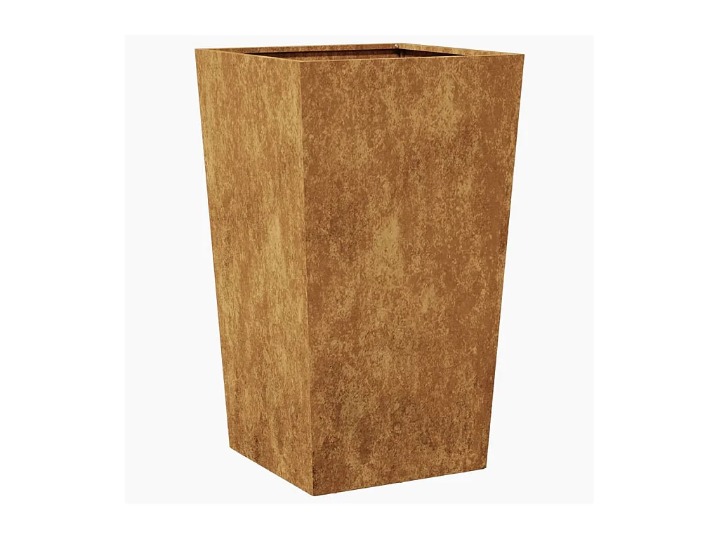 Macetero bancal elevado plantas flores terraza jardín 45 x 45 x 75 cm acero corten Marrón 02_0037610