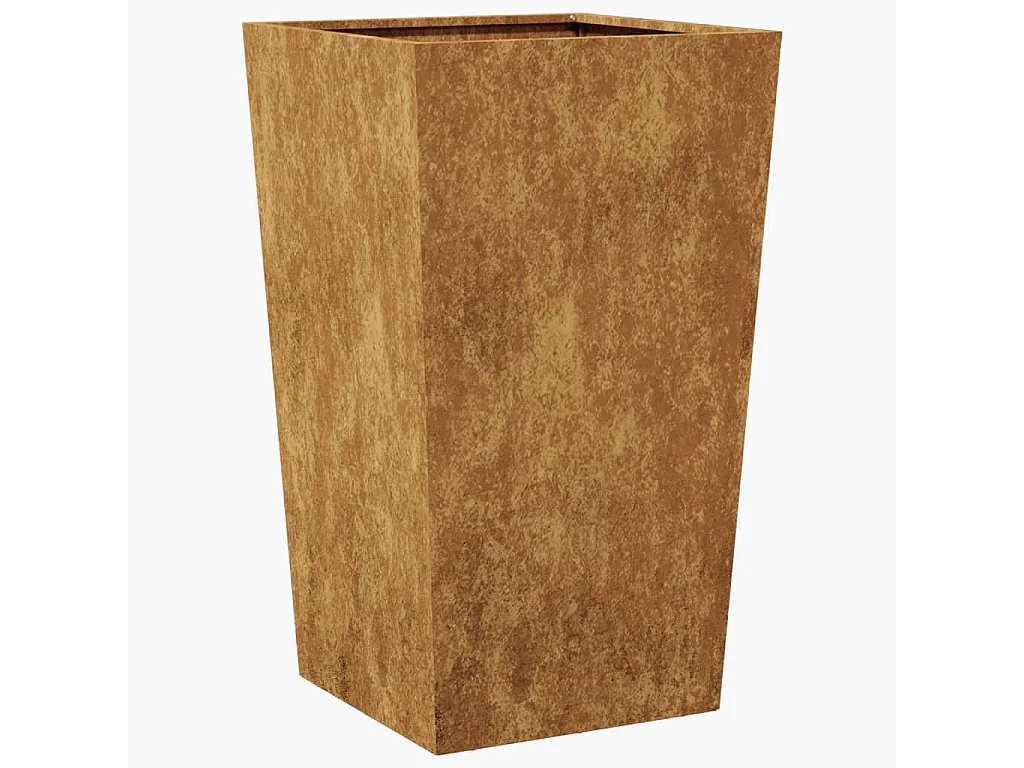 Macetero bancal elevado plantas flores terraza jardín 45 x 45 x 75 cm acero corten Marrón 02_0037610