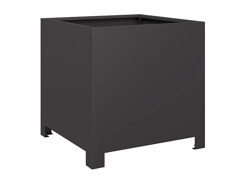 Macetero bancal elevado plantas flores terraza jardín 40 x 40 x 40 cm acero negro 02_0037542