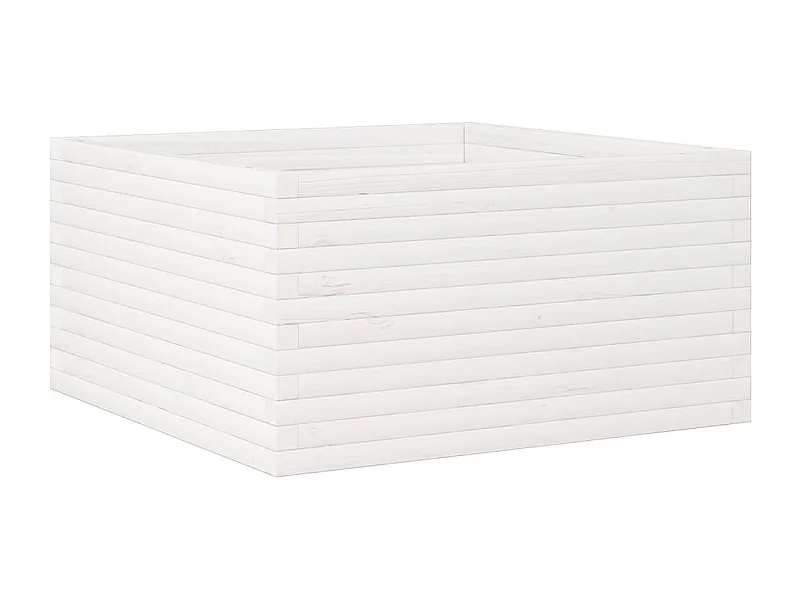Jardinière bac lit surélevé bois blanche 90 x 90 x 46 cm 02_0038053