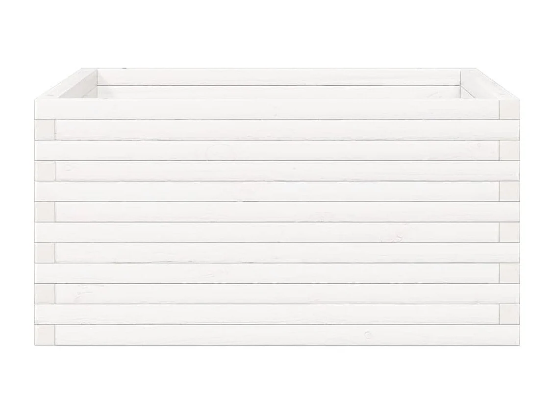 Fioriera rialzata per piante fiori terrazza giardino 90 x 90 x 46 cm legno di pino massiccio bianco 02_0038053