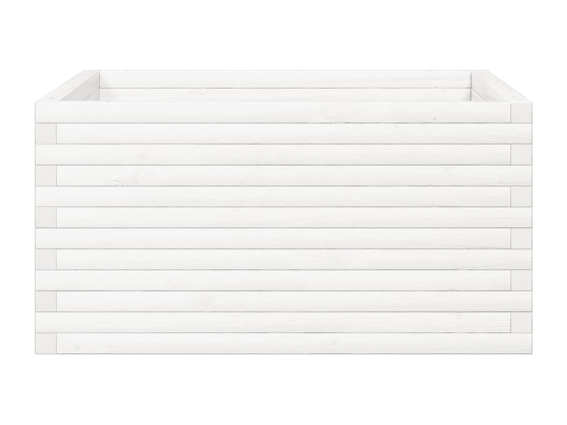 Fioriera rialzata per piante fiori terrazza giardino 90 x 90 x 46 cm legno di pino massiccio bianco 02_0038053