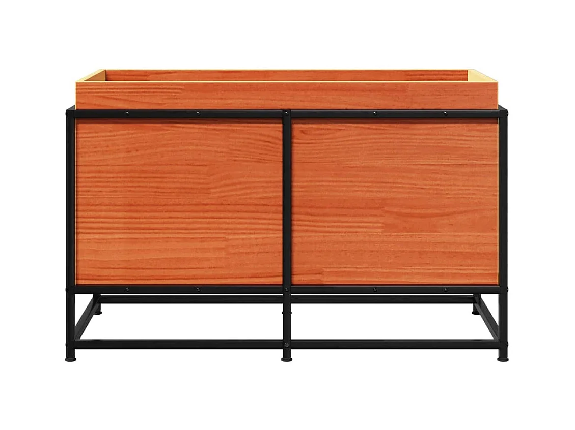 Macetero bancal elevado plantas flores terraza jardín cera 80 x 40 x 50 cm madera maciza de pino marrón 02_0038498