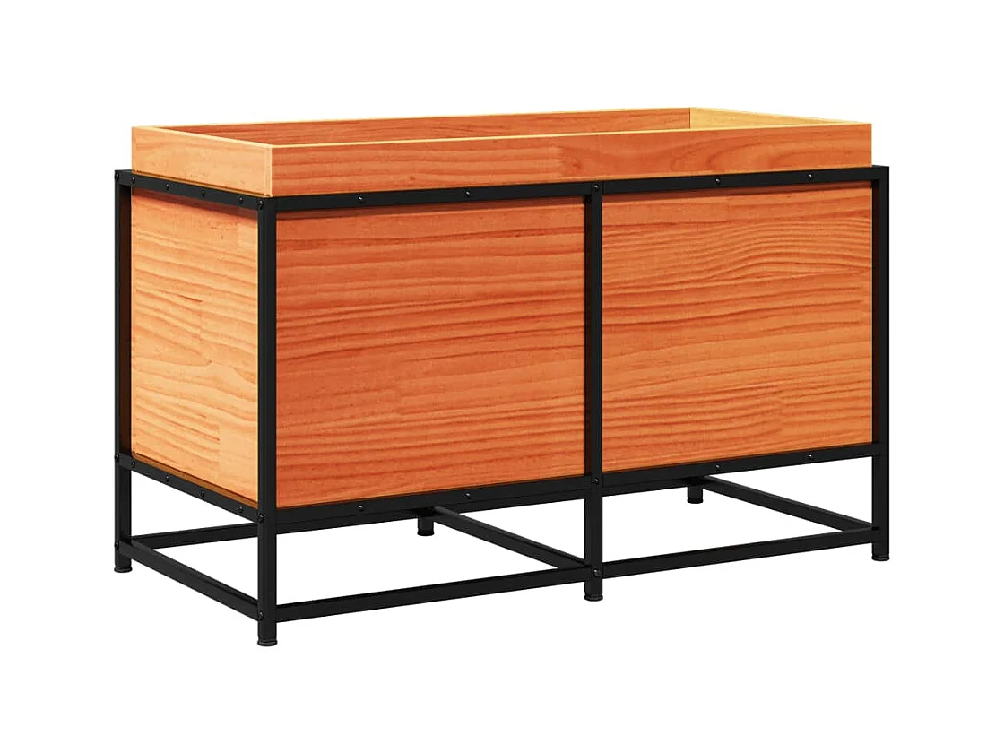 Macetero bancal elevado plantas flores terraza jardín cera 80 x 40 x 50 cm madera maciza de pino marrón 02_0038498