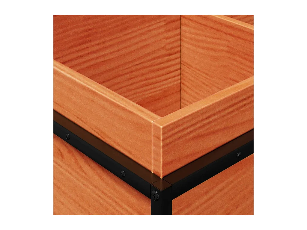 Macetero bancal elevado plantas flores terraza jardín cera 80 x 40 x 50 cm madera maciza de pino marrón 02_0038498