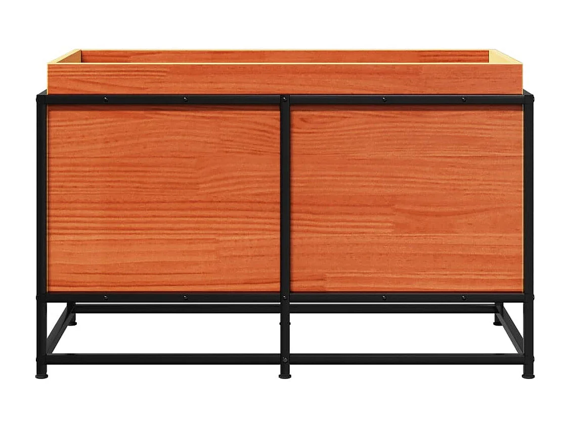 Macetero bancal elevado plantas flores terraza jardín cera 80 x 40 x 50 cm madera maciza de pino marrón 02_0038498