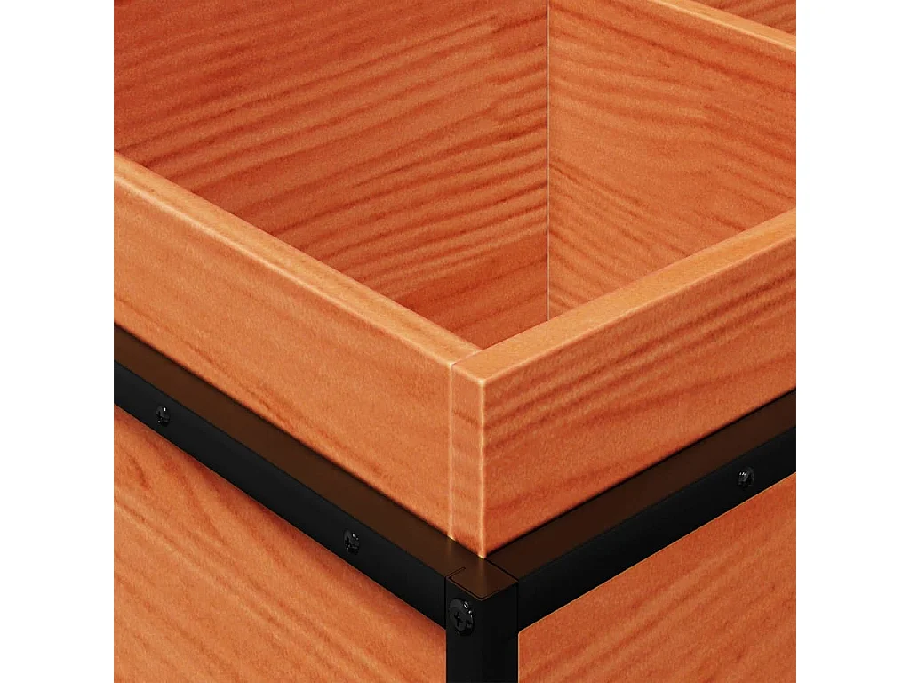 Macetero bancal elevado plantas flores terraza jardín cera 80 x 40 x 50 cm madera maciza de pino marrón 02_0038498