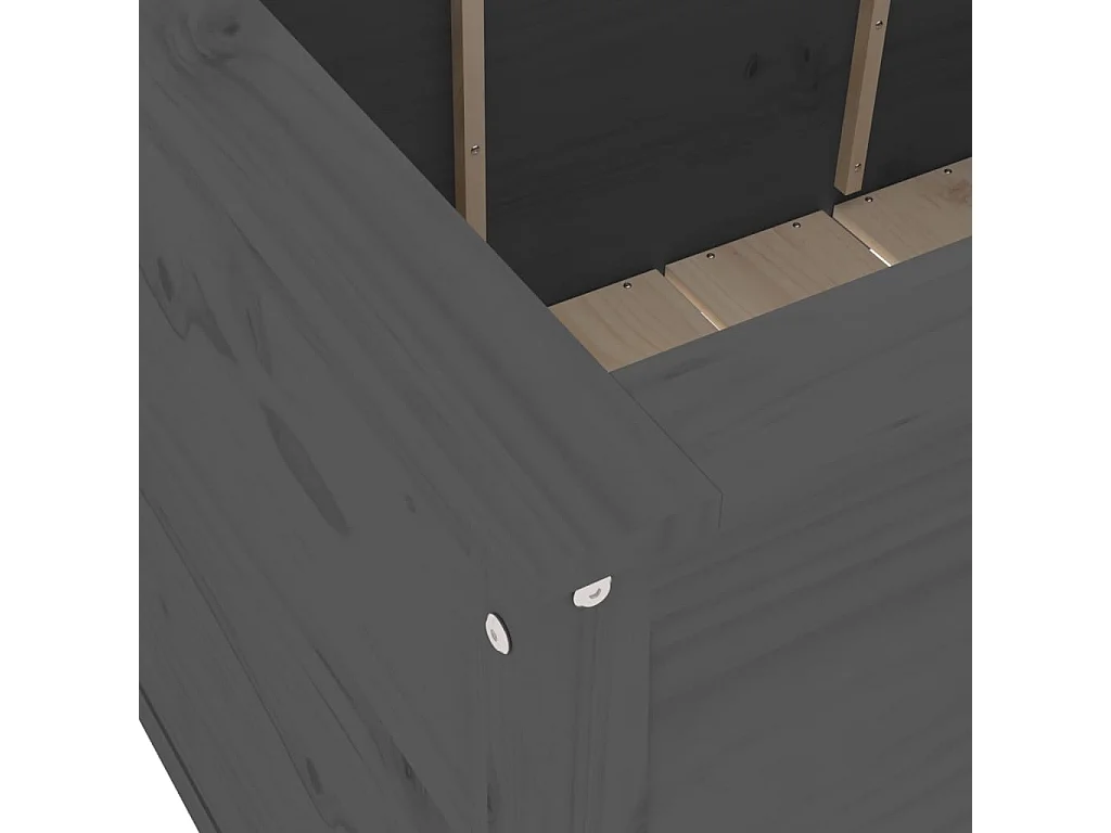 Vassoio per fioriera aiuola rialzata piante fiori terrazza giardino giardino 119,5 x 82,5 x 78 cm legno di pino massiccio grigio 02_0039333