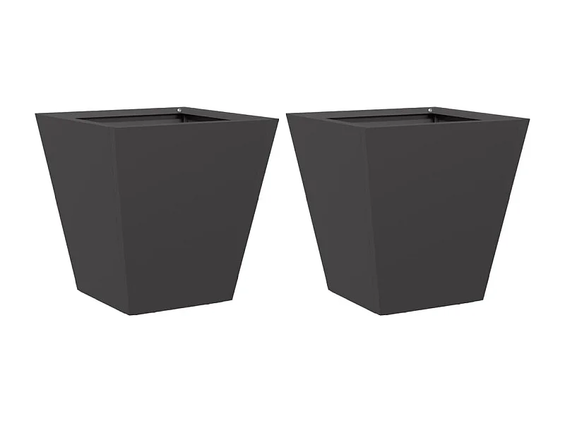 Vaso rialzato per fioriere piante fiori giardino terrazze set da 2 30 x 30 x 30 cm acciaio nero 02_0038915