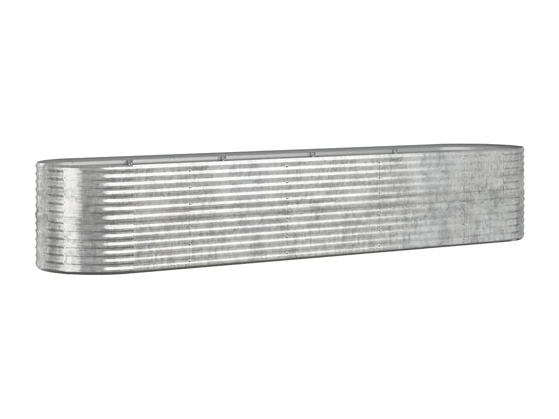 Jardinière bac lit surélevé argenté 368 x 80 x 68 cm 02_0039691