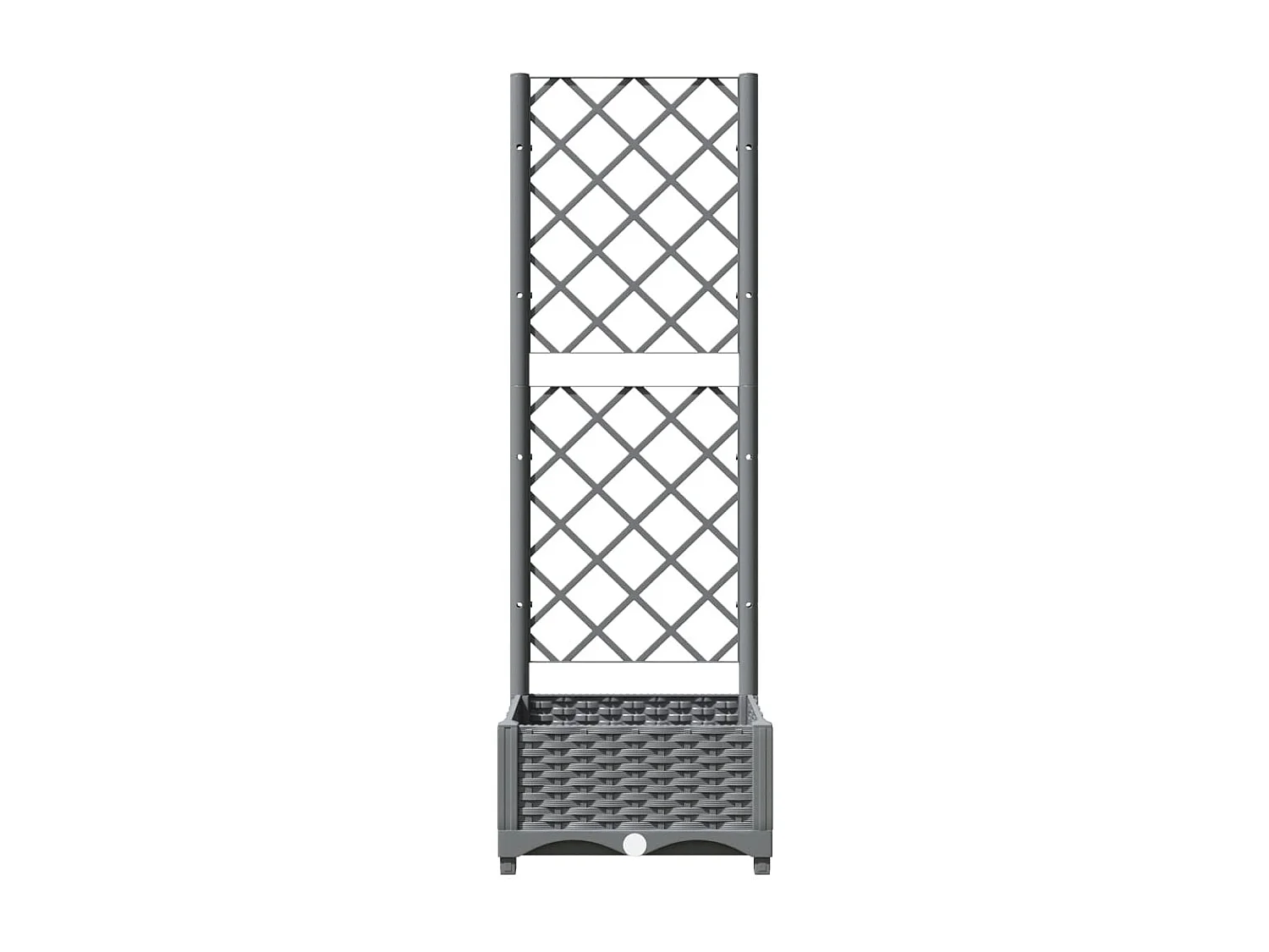 Vassoio per fioriera aiuola rialzata piante fiori terrazza giardino con traliccio leggero 40 x 40 x 121,5 cm PP grigio 02_0038355