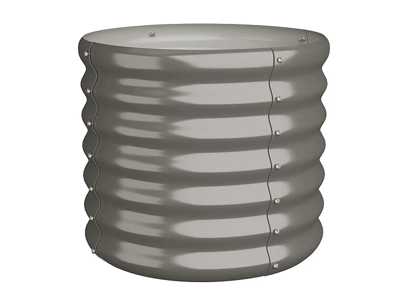 Macetero bancal elevado plantas flores terraza jardín jardín acero con recubrimiento en polvo 40 x 40 x 36 cm gris 02_0038569