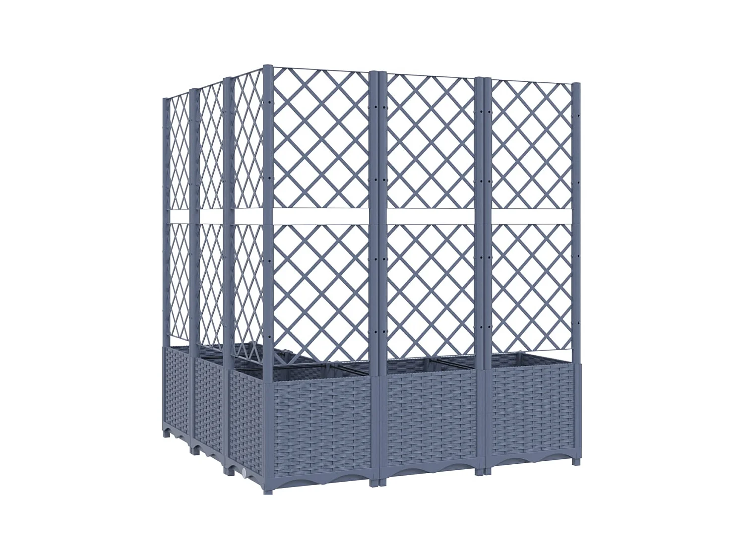 Jardinière bac lit surélevé grise 120 x 120 x 136 cm 02_0038227