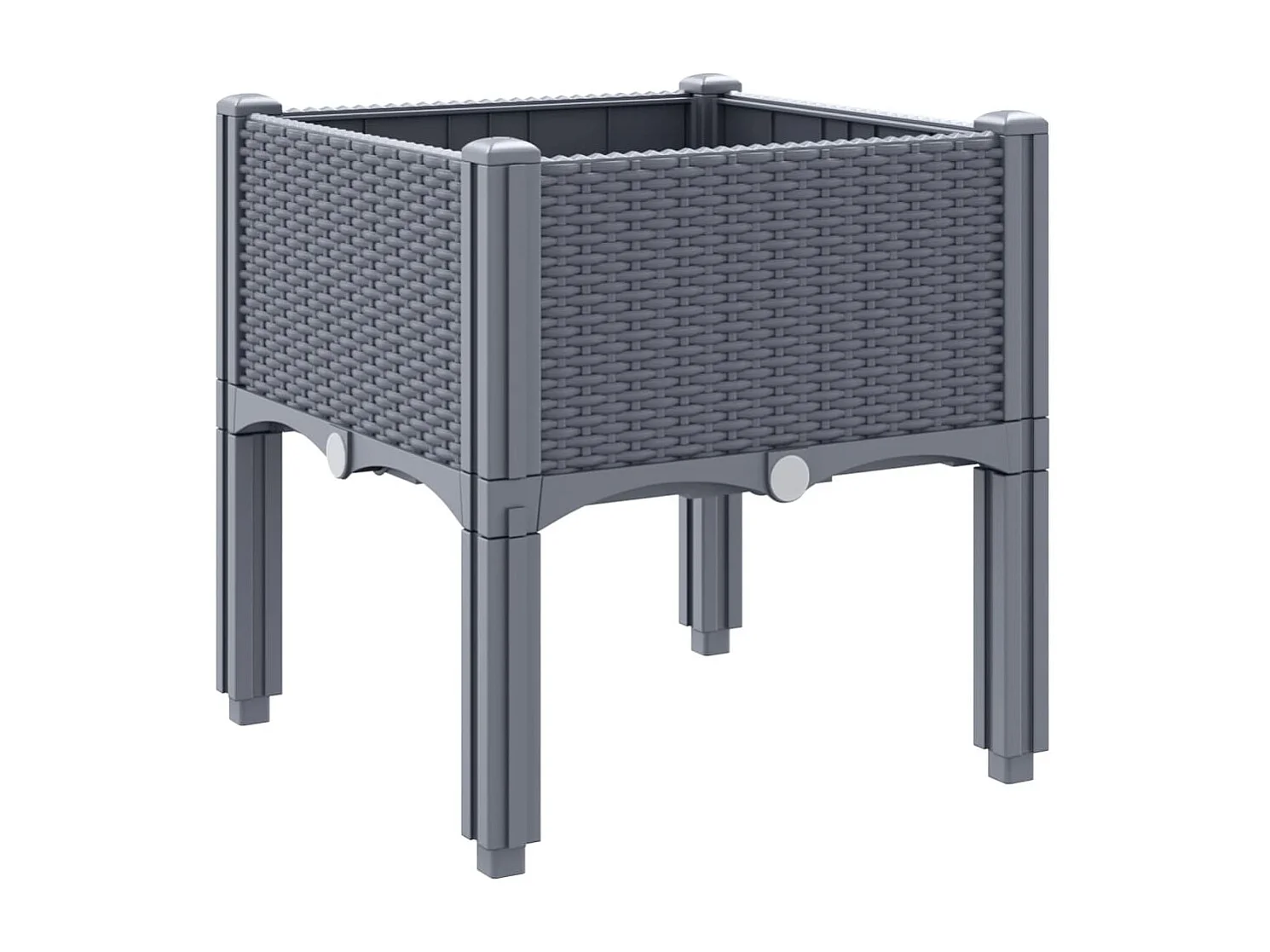 Macetero bancal elevado plantas flores terraza jardín con pies 40 x 40 x 42 cm PP gris 02_0038164