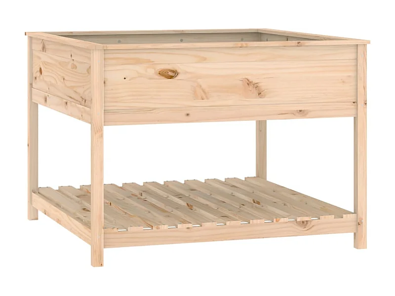 Jardinière bac lit surélevé bois marron 111.5 x 111.5 x 81 cm 02_0038380