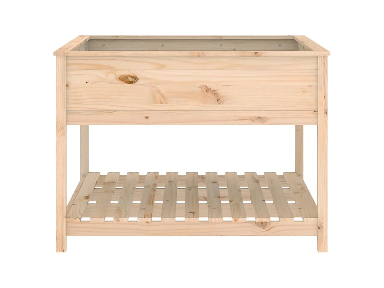 Jardinière bac lit surélevé bois marron 111.5 x 111.5 x 81 cm 02_0038380