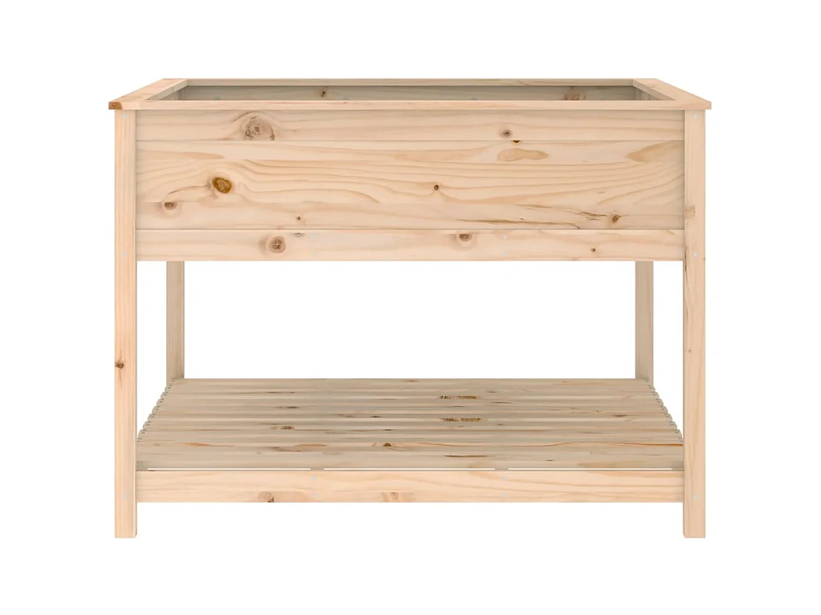 Jardinière bac lit surélevé bois marron 111.5 x 111.5 x 81 cm 02_0038380