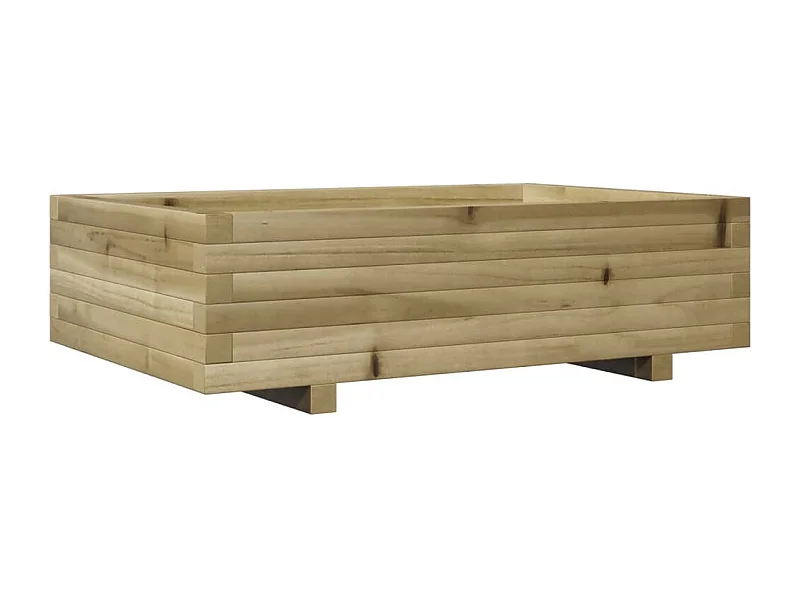 Bandeja para plantar plantas com canteiro elevado flores terraço jardim 90 x 60 x 26,5 cm madeira de pinho impregnada marrom 02_0038011