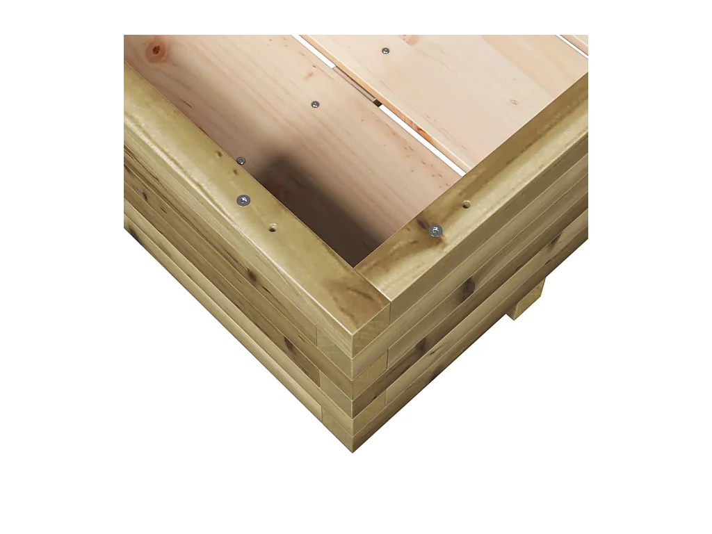 Bandeja para plantar plantas com canteiro elevado flores terraço jardim 90 x 60 x 26,5 cm madeira de pinho impregnada marrom 02_0038011