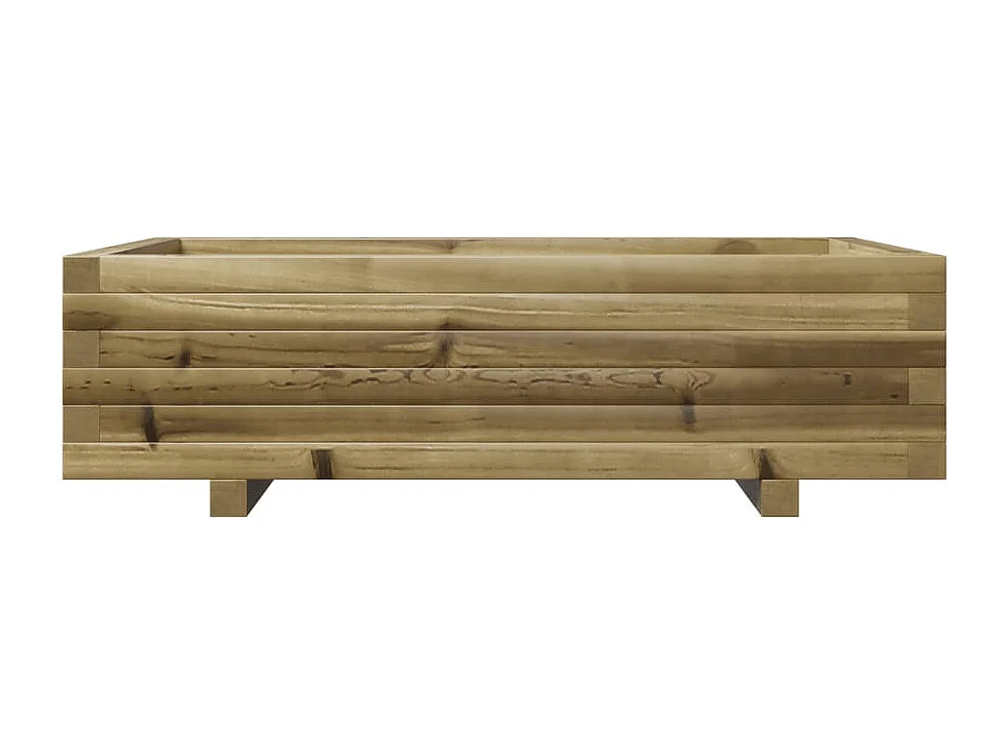 Macetero bancal elevado plantas flores terraza jardín 90 x 60 x 26,5 cm madera de pino impregnada marrón 02_0038011