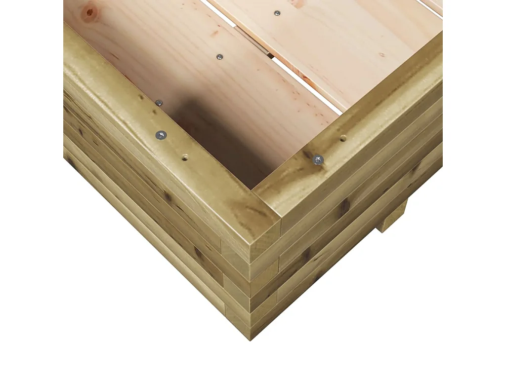 Macetero bancal elevado plantas flores terraza jardín 90 x 60 x 26,5 cm madera de pino impregnada marrón 02_0038011
