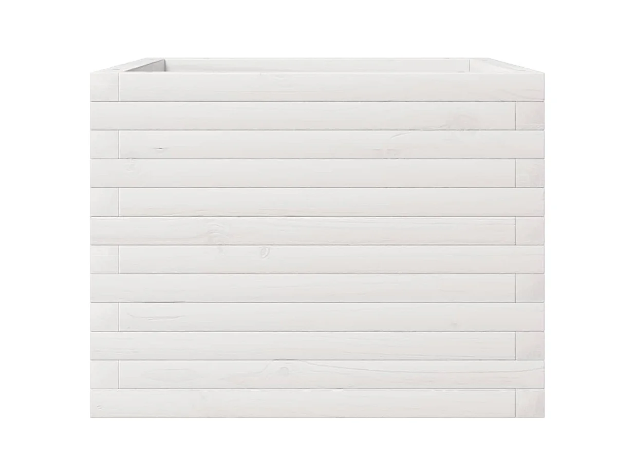 Jardinière bac lit surélevé bois blanche 60 x 60 x 45.5 cm 02_0037709