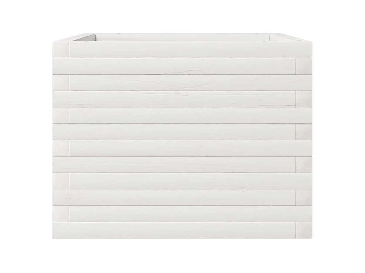 Jardinière bac lit surélevé bois blanche 60 x 60 x 45.5 cm 02_0037709