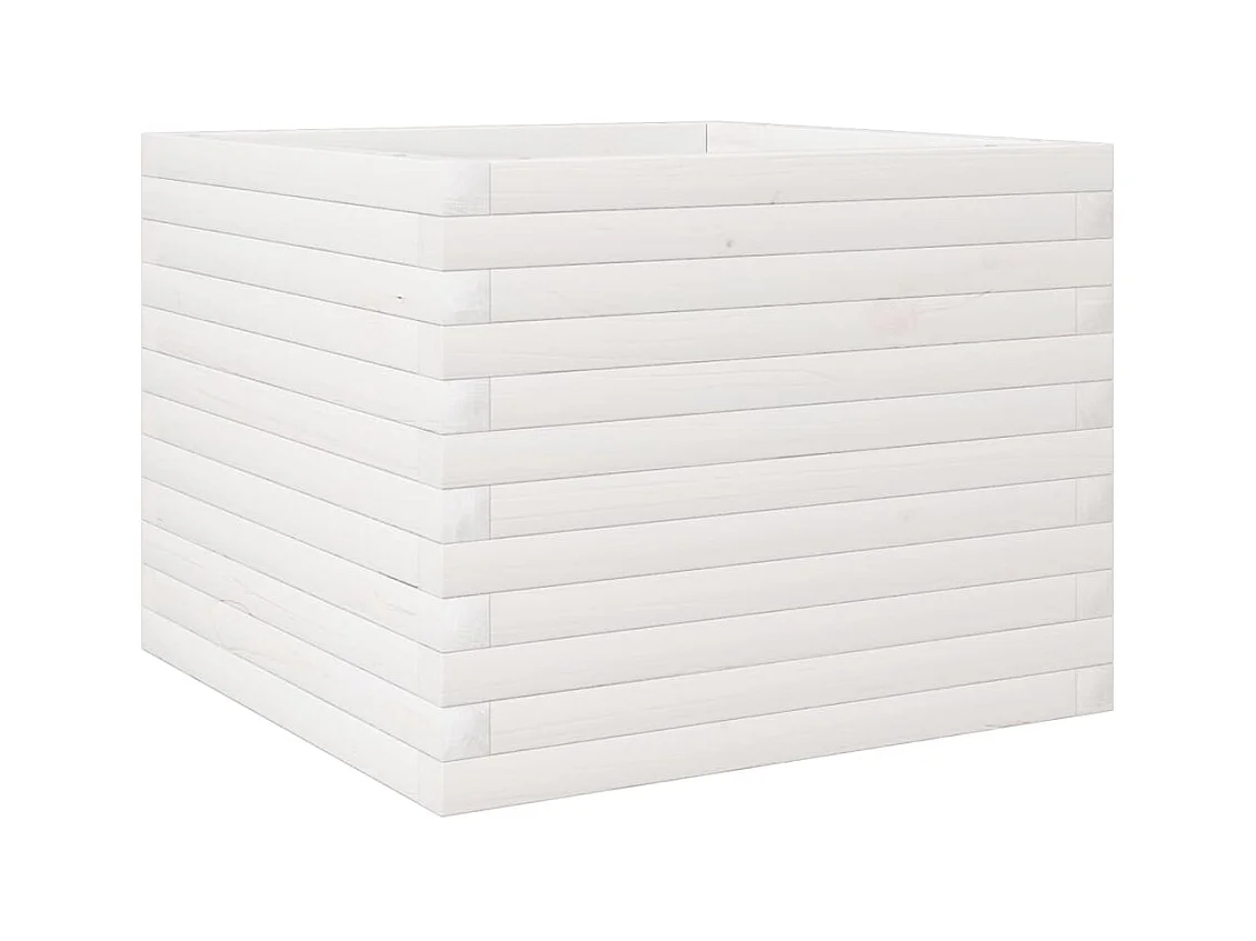Jardinière bac lit surélevé bois blanche 60 x 60 x 45.5 cm 02_0037709