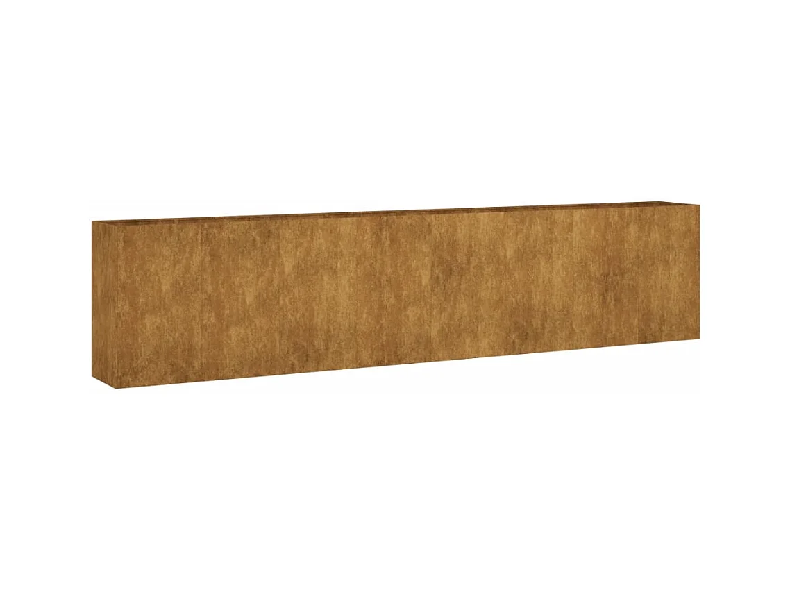 Bandeja para plantador de plantas com canteiro elevado flores terraço jardim jardim 360 x 40 x 80 cm aço corten marrom 02_0039439