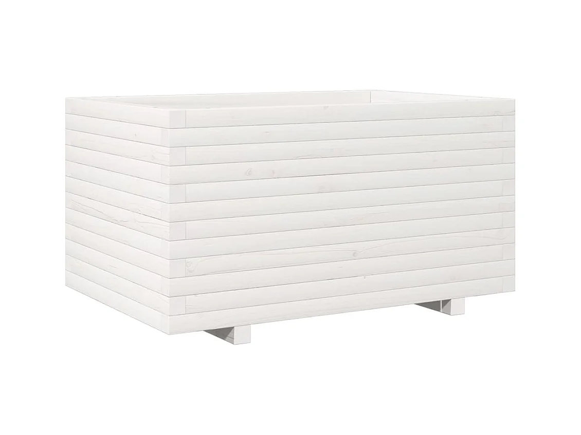 Jardinière bac lit surélevé bois blanche 90 x 60 x 49.5 cm 02_0038028