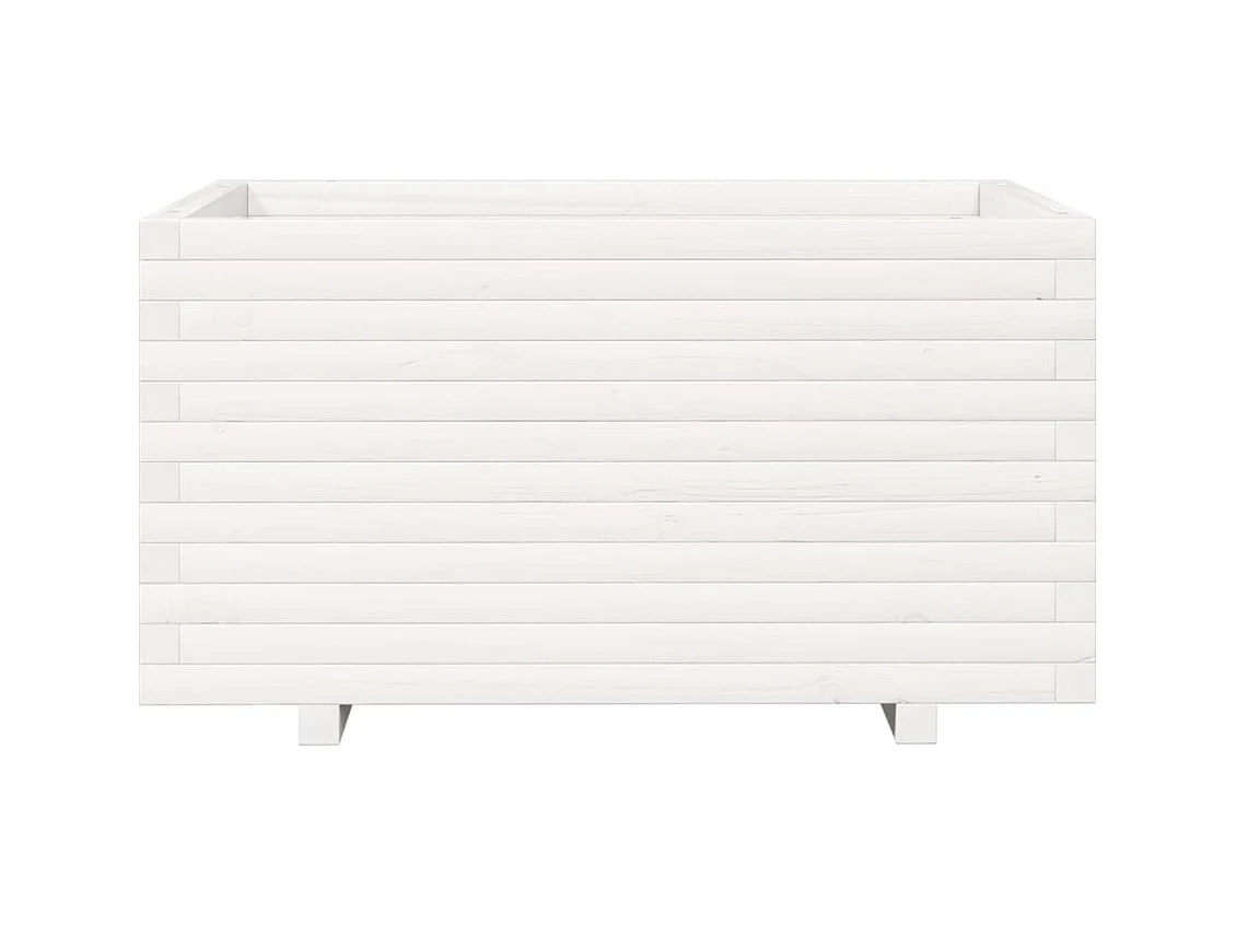 Jardinière bac lit surélevé bois blanche 90 x 60 x 49.5 cm 02_0038028