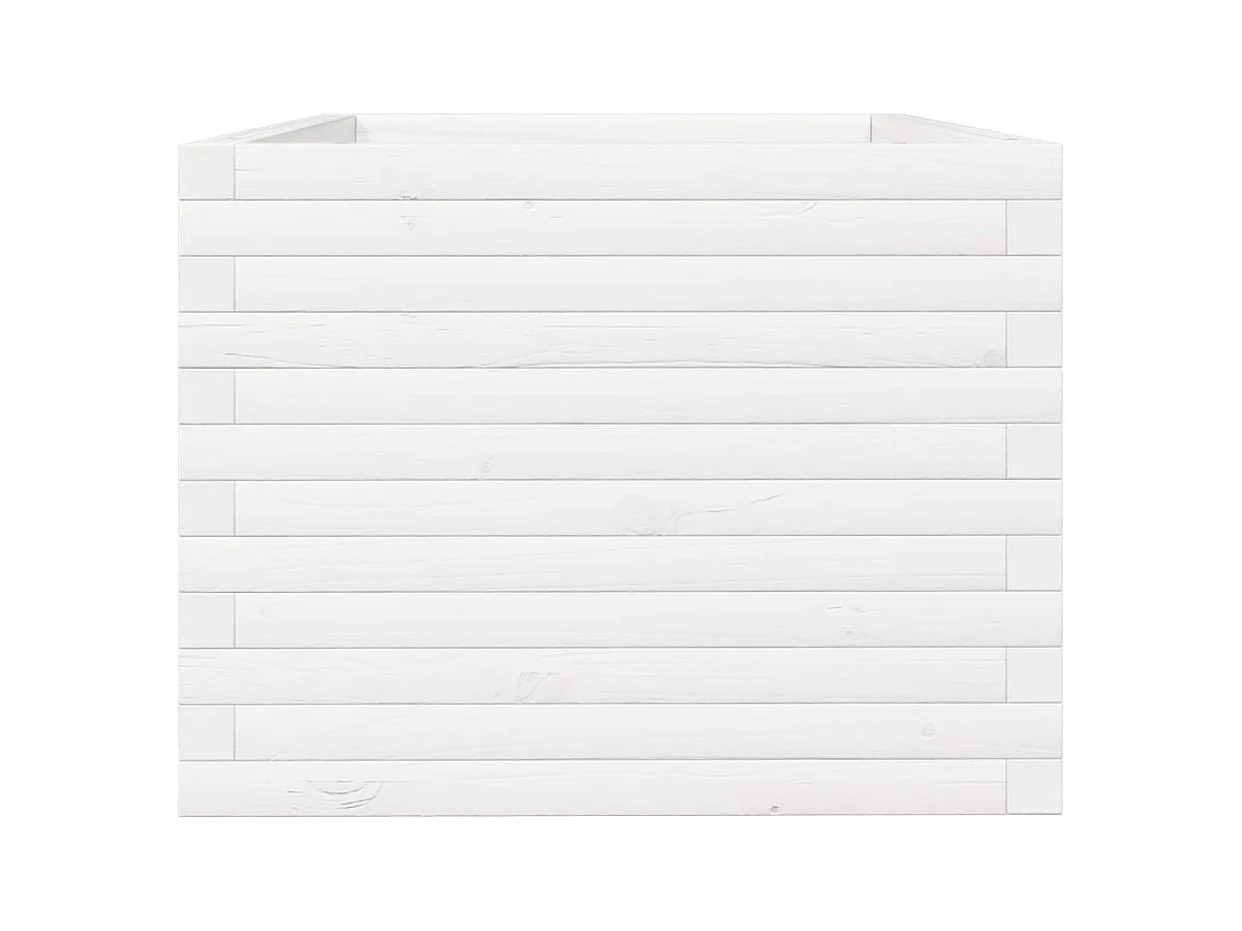 Jardinière bac lit surélevé bois blanche 90 x 60 x 49.5 cm 02_0038028