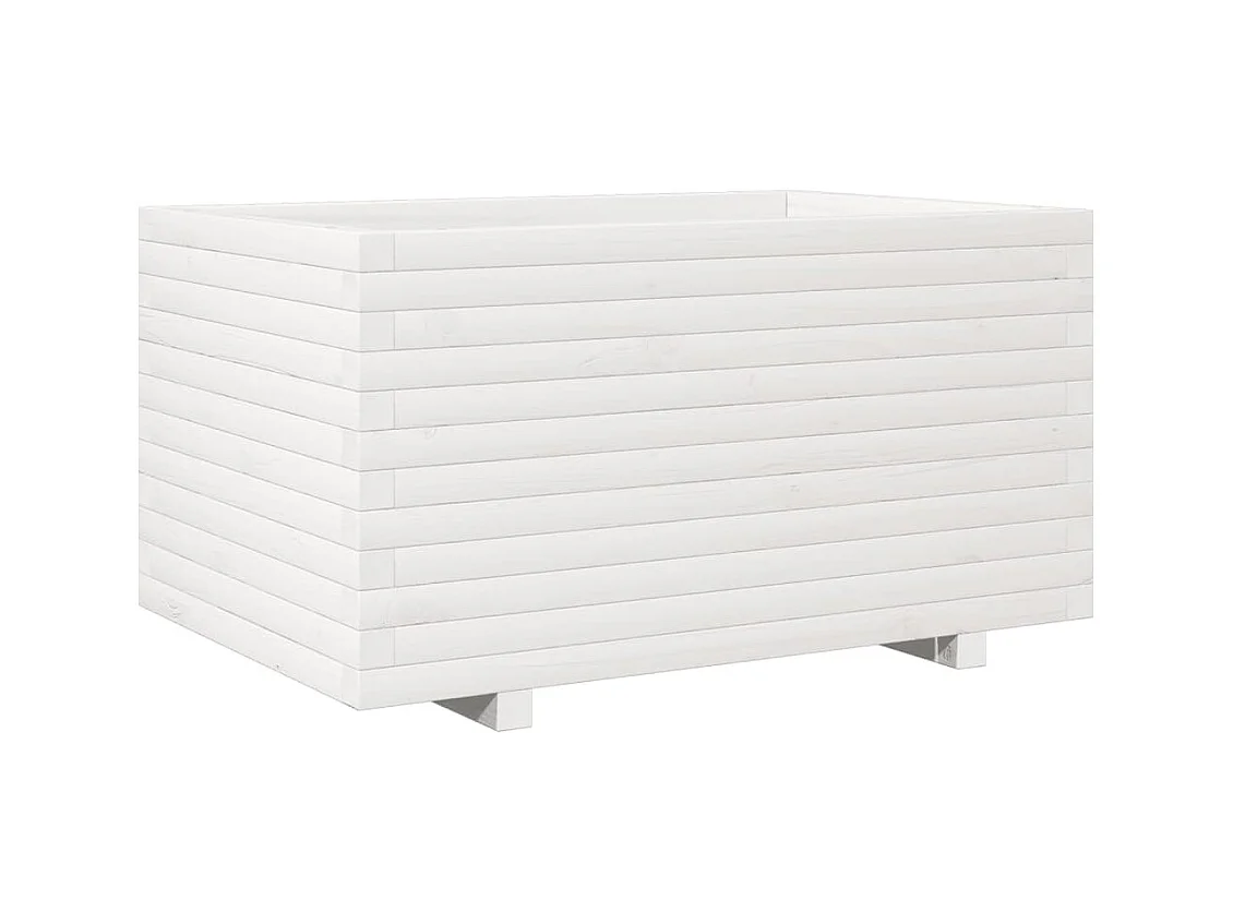 Jardinière bac lit surélevé bois blanche 90 x 60 x 49.5 cm 02_0038028