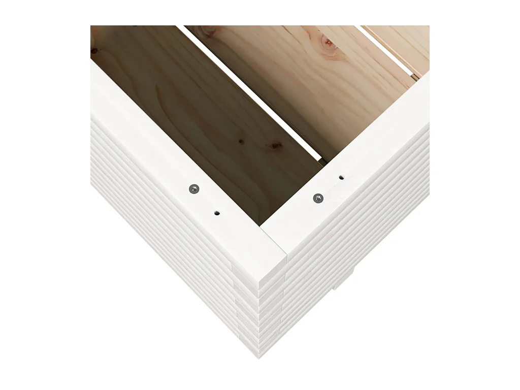 Jardinière bac lit surélevé bois blanche 90 x 60 x 49.5 cm 02_0038028