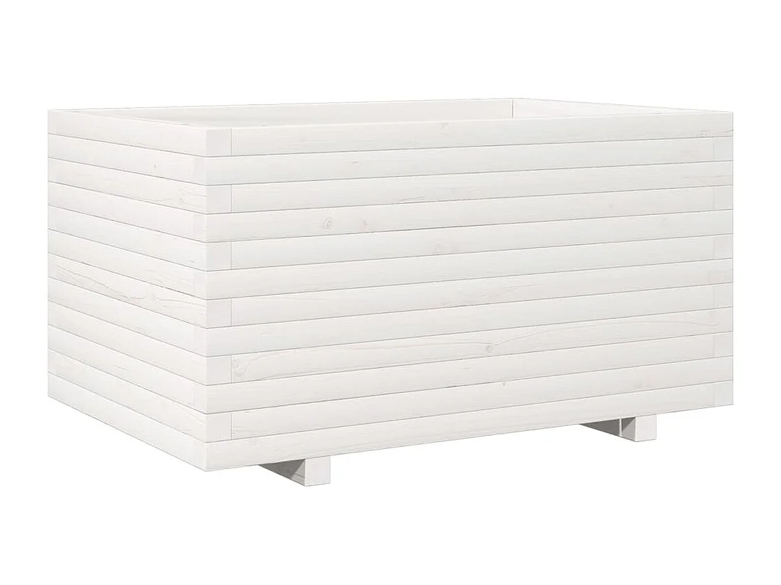 Jardinière bac lit surélevé bois blanche 90 x 60 x 49.5 cm 02_0038028