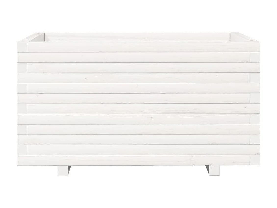 Jardinière bac lit surélevé bois blanche 90 x 60 x 49.5 cm 02_0038028