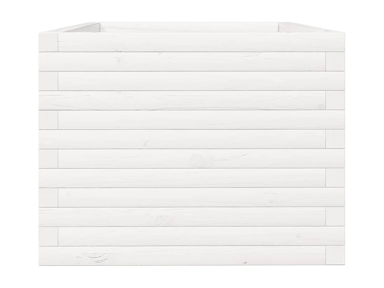 Jardinière bac lit surélevé bois blanche 90 x 60 x 49.5 cm 02_0038028