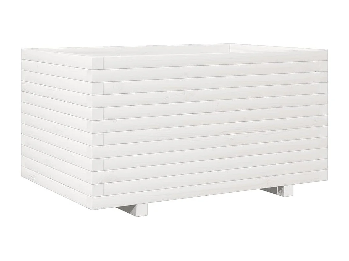 Jardinière bac lit surélevé bois blanche 90 x 60 x 49.5 cm 02_0038028
