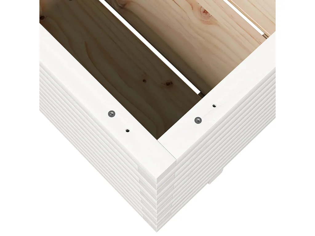 Jardinière bac lit surélevé bois blanche 90 x 60 x 49.5 cm 02_0038028