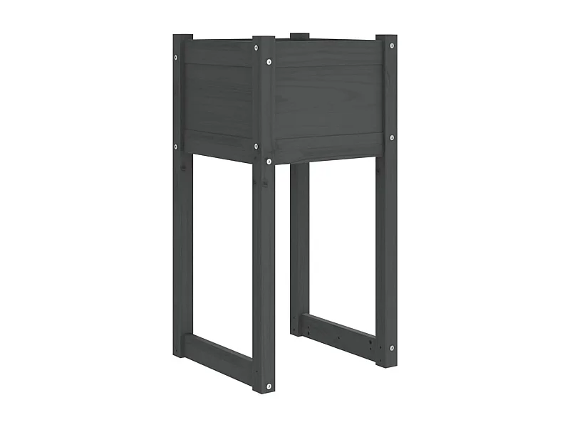 Vassoio per fioriera aiuola rialzata piante fiori terrazza giardino 40 x 40 x 81 cm legno massello di pino grigio 02_0037591