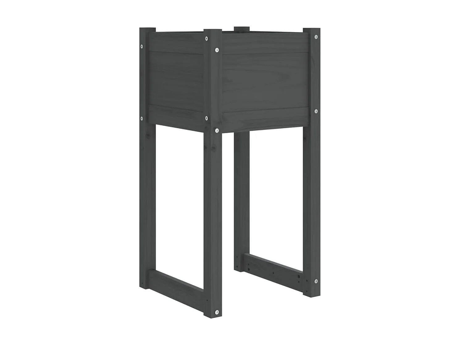 Vassoio per fioriera aiuola rialzata piante fiori terrazza giardino 40 x 40 x 81 cm legno massello di pino grigio 02_0037591