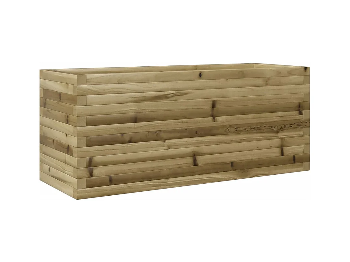 Bandeja para plantar plantas com canteiro elevado flores terraço jardim 110 x 40 x 45,5 cm madeira de pinho impregnada marrom 02_0037332