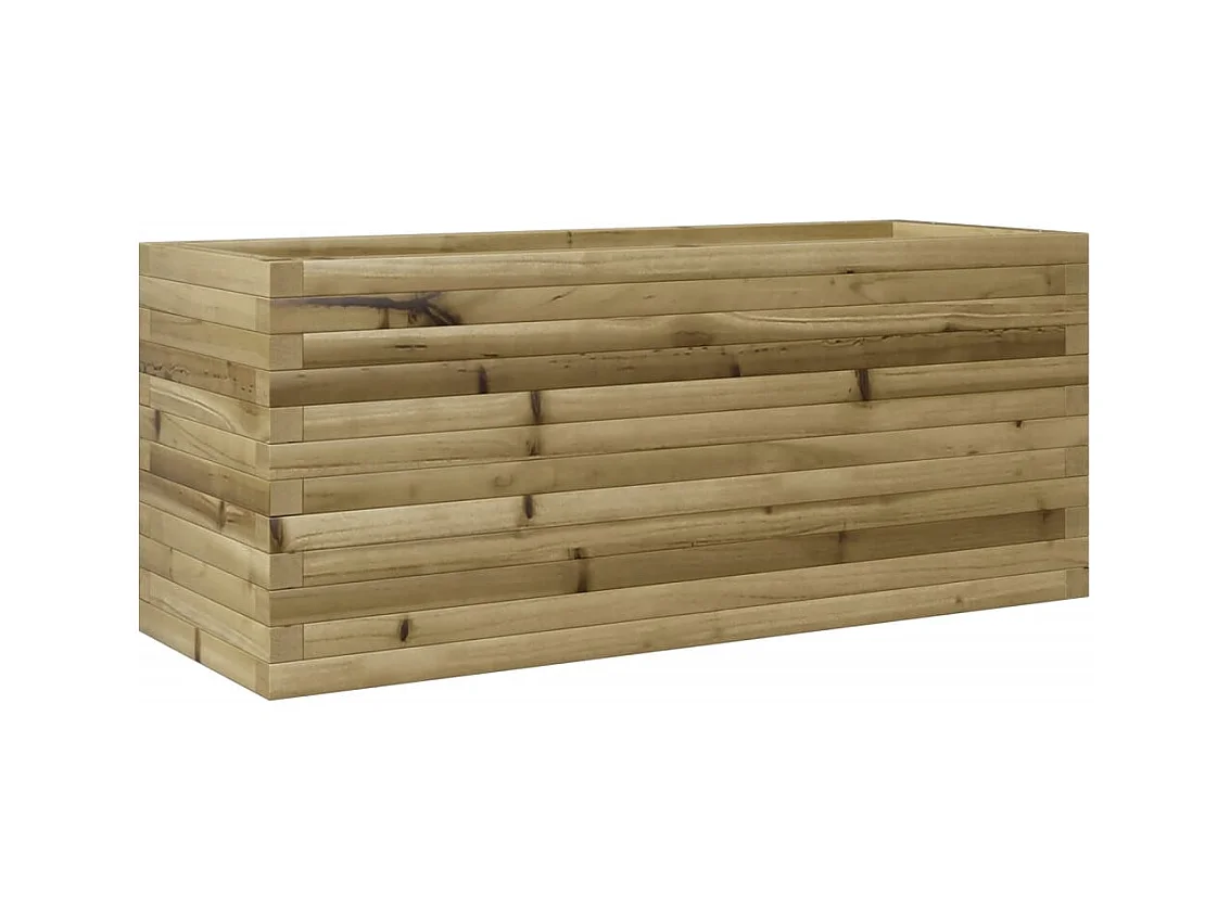 Bandeja para plantar plantas com canteiro elevado flores terraço jardim 110 x 40 x 45,5 cm madeira de pinho impregnada marrom 02_0037332