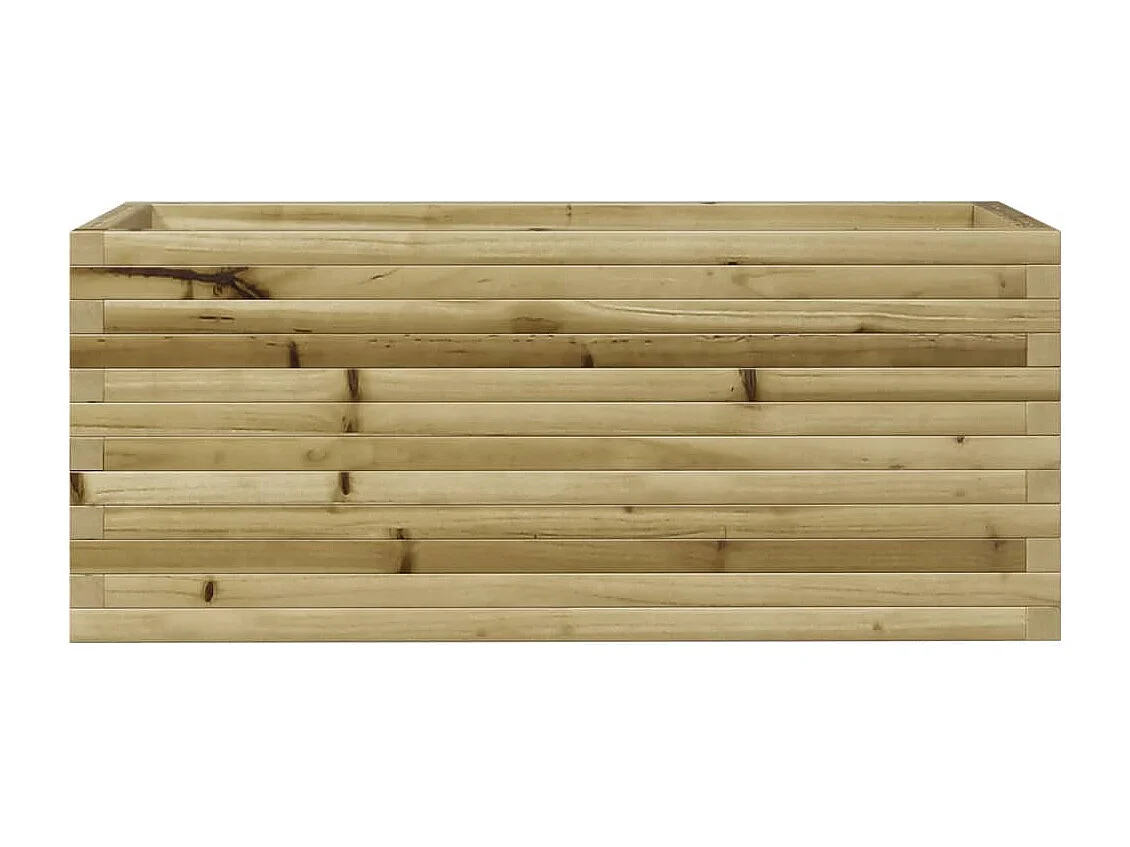 Macetero bancal elevado plantas flores terraza jardín 110 x 40 x 45,5 cm madera de pino impregnada marrón 02_0037332