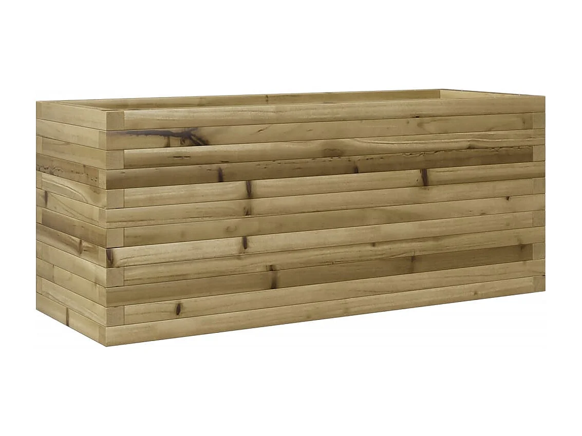 Macetero bancal elevado plantas flores terraza jardín 110 x 40 x 45,5 cm madera de pino impregnada marrón 02_0037332
