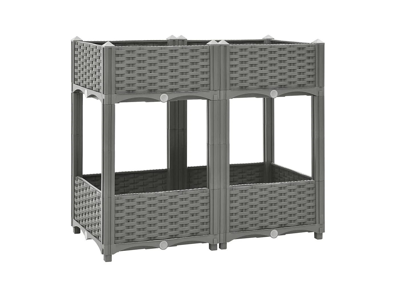 Jardinière bac lit surélevé grise 80 x 40 x 71 cm 02_0039243