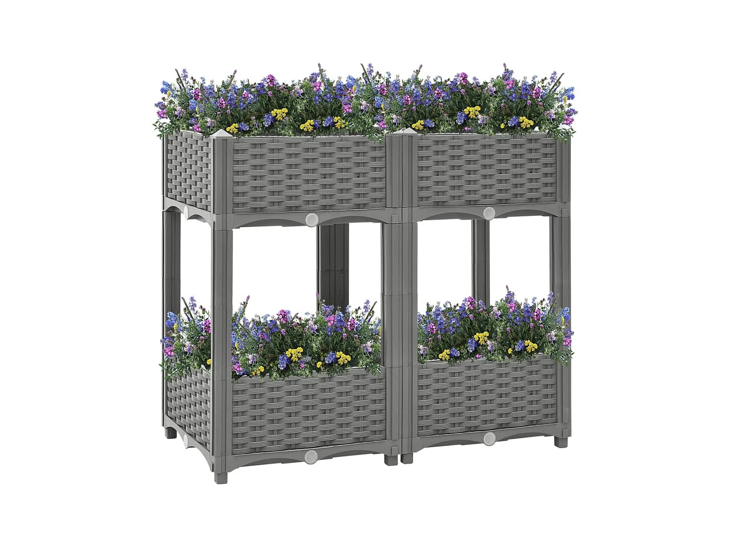 Jardinière bac lit surélevé grise 80 x 40 x 71 cm 02_0039243