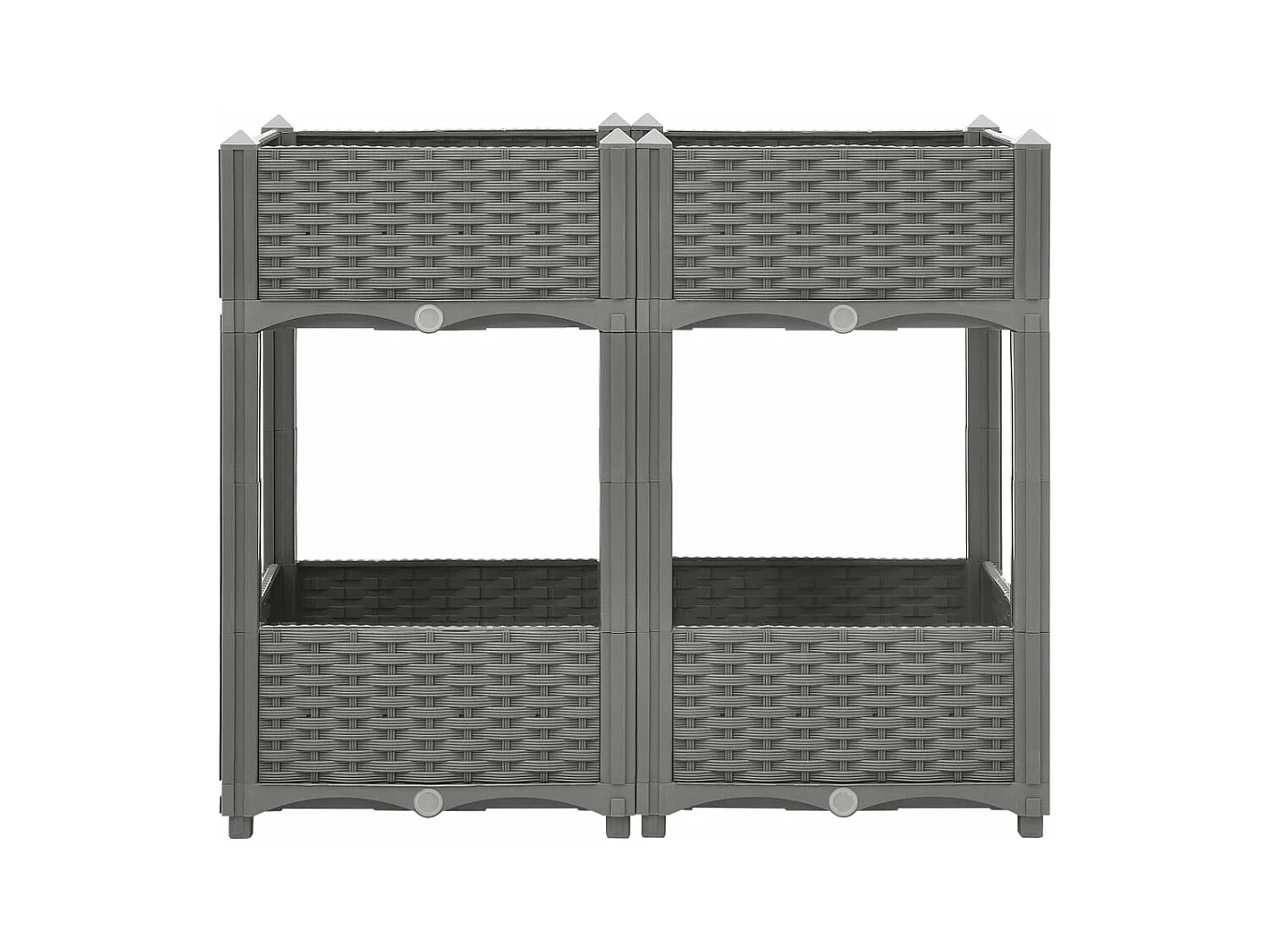 Jardinière bac lit surélevé grise 80 x 40 x 71 cm 02_0039243