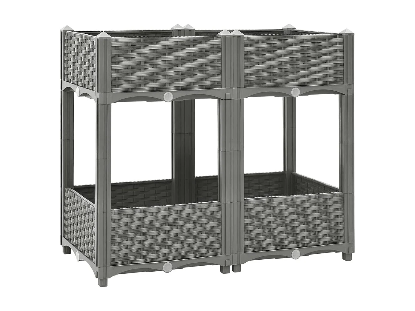 Vassoio per fioriera aiuola rialzata piante fiori terrazza giardino 80 x 40 x 71 cm polipropilene grigio 02_0039243