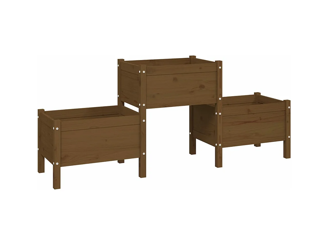 Vassoio per fioriera aiuola rialzata piante fiori terrazza giardino 178,5 x 44 x 75 cm legno massello di pino marrone 02_0037467